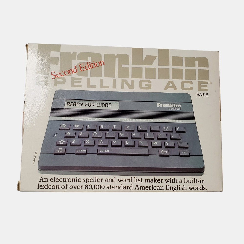 Franklin Computer Spelling Ace Model SA-98 Second Edition With User's Manual